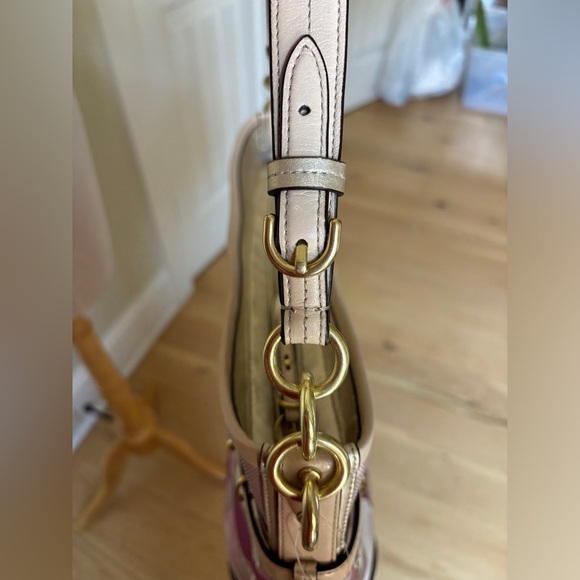 NWT Coach Colette Hobo Pink, Cream, Tan Bag Purse #16441 - Picture 10 of 16